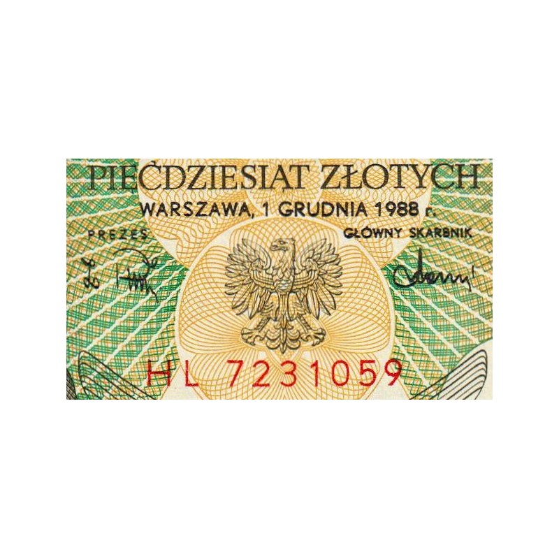 Pologne Pick 142c 2 50 zlotych Série HL 01 12 1988 Etat NEUF