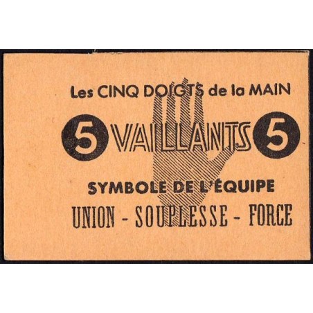 Billet de 5 vaillants - 1ère série /C - 1943 - Etat : NEUF