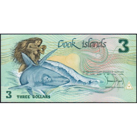 Cook (îles) - Pick 3a - 3 dollars - Série AAF - 1987 - Etat : NEUF