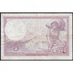 F 04-05 - 10/08/1939 - 5 francs - Violet modifié - Série H.60487 - Etat : TB