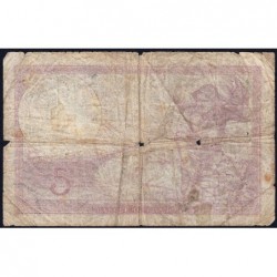 F 04-06 - 17/08/1939 - 5 francs - Violet modifié - Série U.60935 - Etat : B