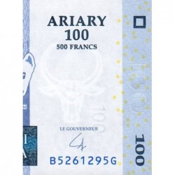 Madagascar - Pick 86b - 100 ariary - 500 francs - Série B G - 2004 (2007) - Etat : NEUF