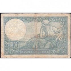 F 07-08 - 21/09/1939 - 10 francs - Minerve modifié - Série K.72689 - Etat : B