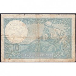 F 07-09 - 28/09/1939 - 10 francs - Minerve modifié - Série P.73027 - Etat : TB+