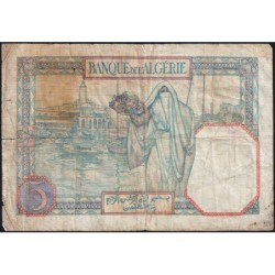 Algérie - Pick 77b - 5 francs - Série R.5473 - 16/08/1941 - Etat : B