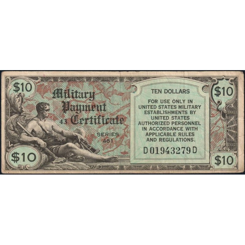 Etats Unis - Militaire - Pick M28 - 10 dollars - Séries 481 - 20/06/1951 - Etat : TB+