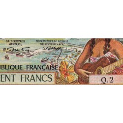 Tahiti - Papeete - Pick 24b - 100 francs - Série Q.2 - 1972 - Etat : SPL+