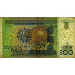 Ouzbékistan - Pick 80 - 200 som - Série HF - 1997 - Etat : TB