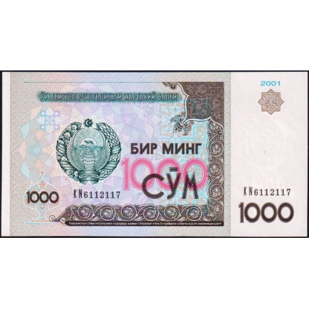 Ouzbékistan - Pick 82 - 1'000 som - Série KN - 2001 - Etat : NEUF