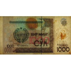 Ouzbékistan - Pick 82 - 1'000 som - Série XA - 2001 - Etat : TTB