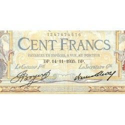 F 24-14 - 14/11/1935 - 100 francs - Merson grands cartouches - Série W.49899 - Remplacem. - Etat : TTB-