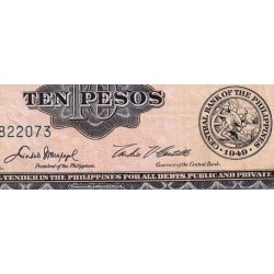 Philippines - Pick 136e - 10 pesos - Série EB - 1949 (1962) - Etat : NEUF