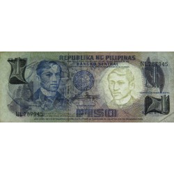 Philippines - Pick 142b - 1 piso - Série NL - 1949 (1970) - Etat : TTB