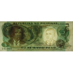 Philippines - Pick 143b - 5 piso - Série L - 1949 (1970) - Etat : NEUF