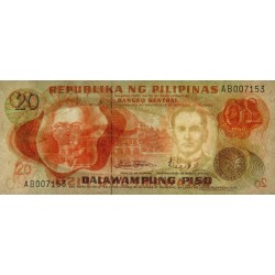 Philippines - Pick 150a - 20 piso - Série AB - 1949 (1972) - Etat : SPL