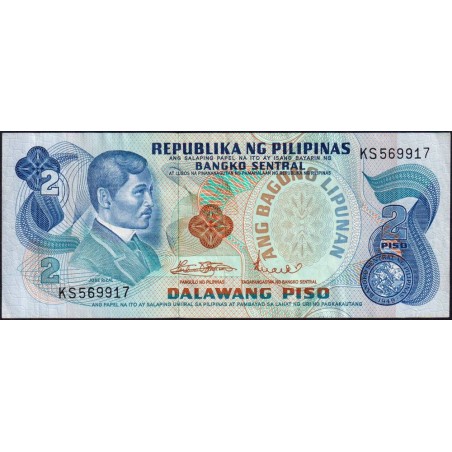 Philippines - Pick 152a_2 - 2 piso - Série KS - 1949 (1974) - Etat : TTB+