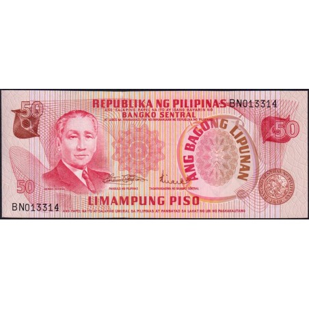 Philippines - Pick 156b - 50 piso - Série BN - 1949 (1974) - Etat : NEUF