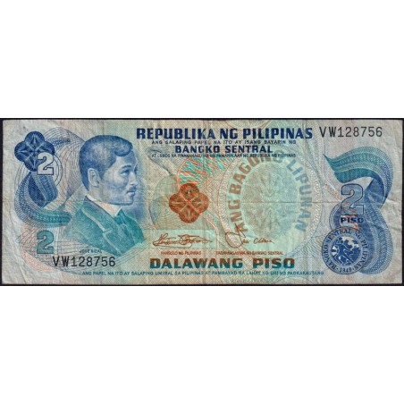 Philippines - Pick 159b - 2 piso - Série VW - 1949 (1981) - Etat : TB-