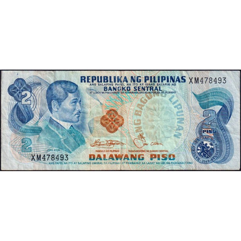 Philippines - Pick 159b - 2 piso - Série XM - 1949 (1981) - Etat : TB