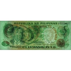 Philippines - Pick 160b - 5 piso - Série VS - 1949 (1981) - Etat : NEUF