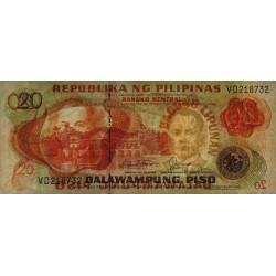 Philippines - Pick 162c - 20 piso - Série VD - 1949 (1984) - Etat : TTB+