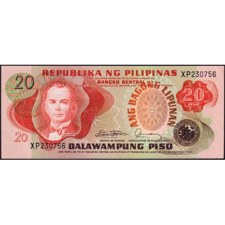 Philippines - Pick 162c - 20 piso - Série XP - 1949 (1984) - Etat : NEUF