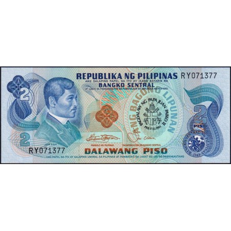 Philippines - Pick 166a - 2 piso - Série RY - 17/02/1981 - Commémoratif - Etat : NEUF