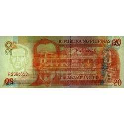 Philippines - Pick 182a - 20 piso - Série FS - 1993 (1995) - Etat : SUP+