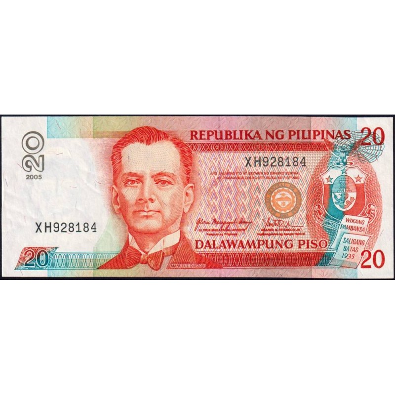 Philippines - Pick 182j_1 - 20 piso - Série XH - 2005 - Etat : TTB+