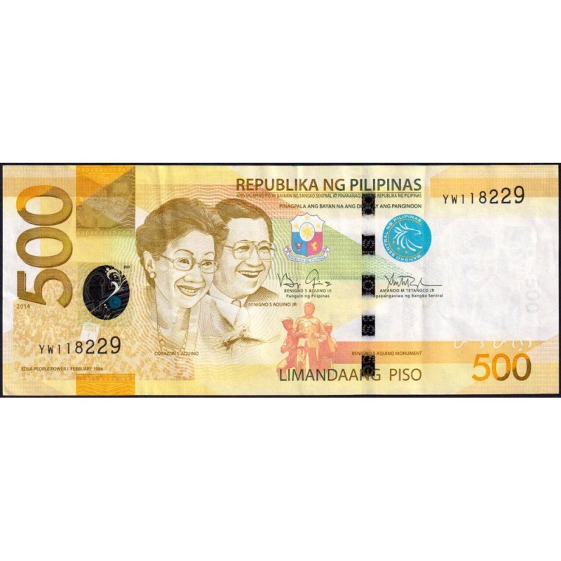 Philippines - Pick 210a_4b - 500 piso - Série TE - 2014 - Etat : TTB+