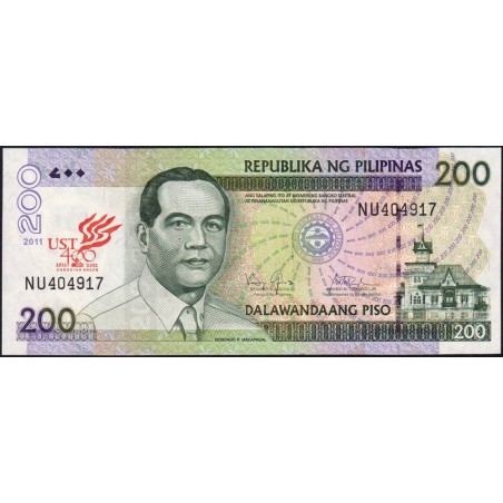 Philippines - Pick 214 - 200 piso - Série NU - 1611/2011 - Commémoratif - Etat : NEUF