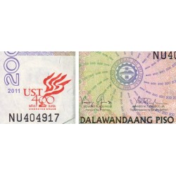 Philippines - Pick 214 - 200 piso - Série NU - 1611/2011 - Commémoratif - Etat : NEUF