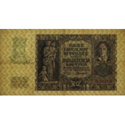 Pologne - Pick 95 - 20 zlotych - Série H - 01/03/1940 - Etat : TB+