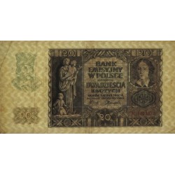 Pologne - Pick 95 - 20 zlotych - Série K - 01/03/1940 - Etat : TTB-