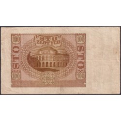 Pologne - Pick 97 - 100 zlotych - Série B - 01/03/1940 - Etat : TTB-