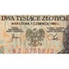 Pologne - Pick 147c - 2'000 zlotych - Série BZ - 01/06/1982 - Etat : TTB