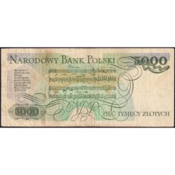 Pologne - Pick 150b - 5'000 zlotych - Série BH - 01/06/1986 - Etat : TB+