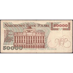 Pologne - Pick 153a_1 - 50'000 zlotych - Série M - 01/12/1989 - Etat : TB