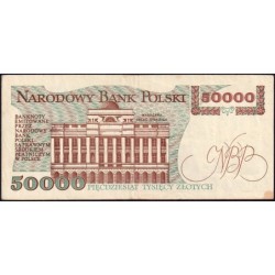 Pologne - Pick 153a_1 - 50'000 zlotych - Série R - 01/12/1989 - Etat : TTB