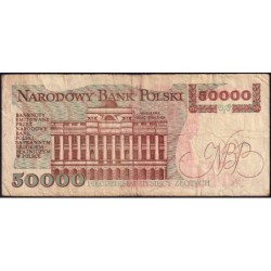 Pologne - Pick 153a_1 - 50'000 zlotych - Série U - 01/12/1989 - Etat : B