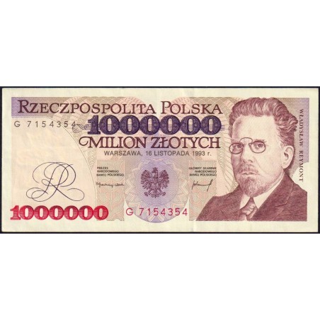 Pologne - Pick 162a - 1'000'000 zlotych - Série G - 16/11/1993 - Etat : SUP