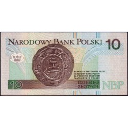 Pologne - Pick 173a_2 - 10 zlotych - Série DE - 25/03/1994 - Etat : SUP