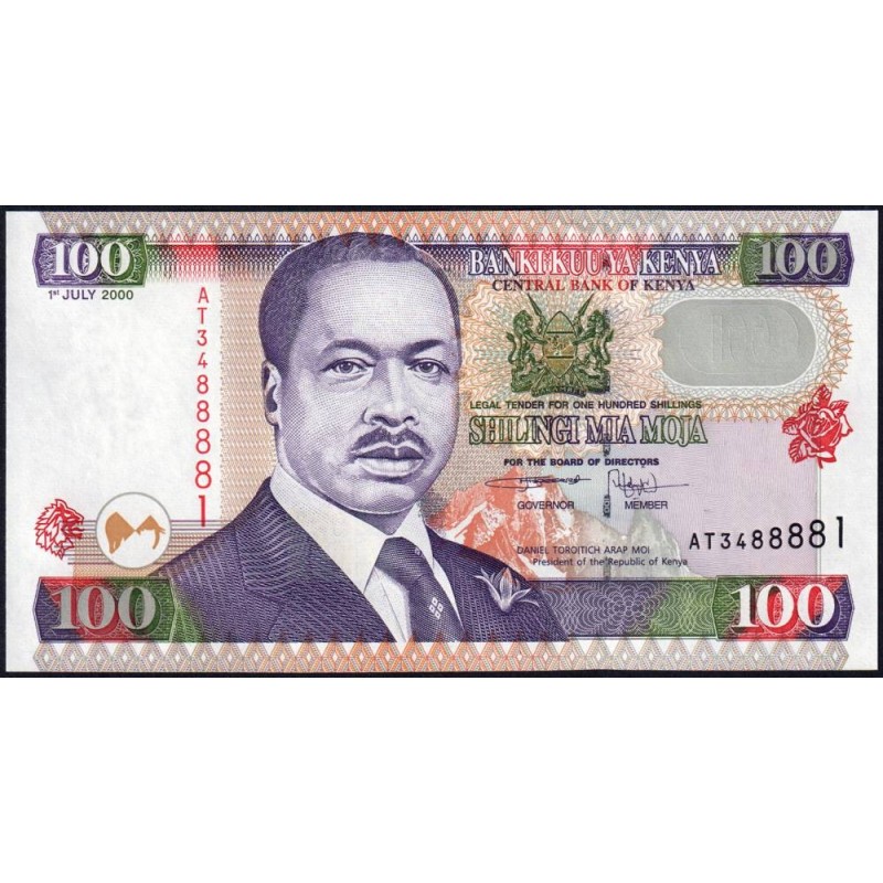 Kenya - Pick 37e - 100 shillings - Série AT - 01/07/2000 - Etat : NEUF