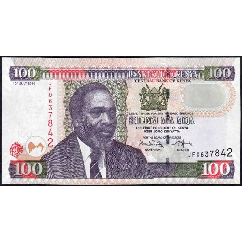 Kenya - Pick 48e - 100 shillings - Série JF - 16/07/2010 - Etat : .NEUF