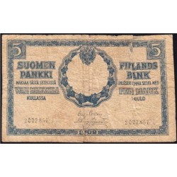 Finlande - Pick 9a_4 - 5 markkaa kullassa - 1909 - Etat : AB