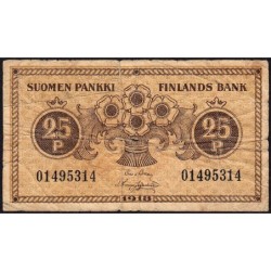 Finlande - Pick 33_1 - 25 penniä - 1918 - Etat : B-