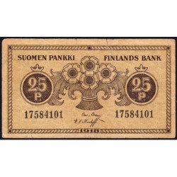 Finlande - Pick 33_2 - 25 penniä - 1918 - Etat : TB