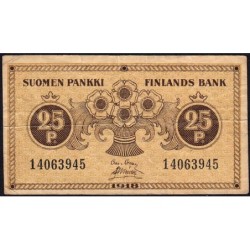 Finlande - Pick 33_3 - 25 penniä - 1918 - Etat : TB-