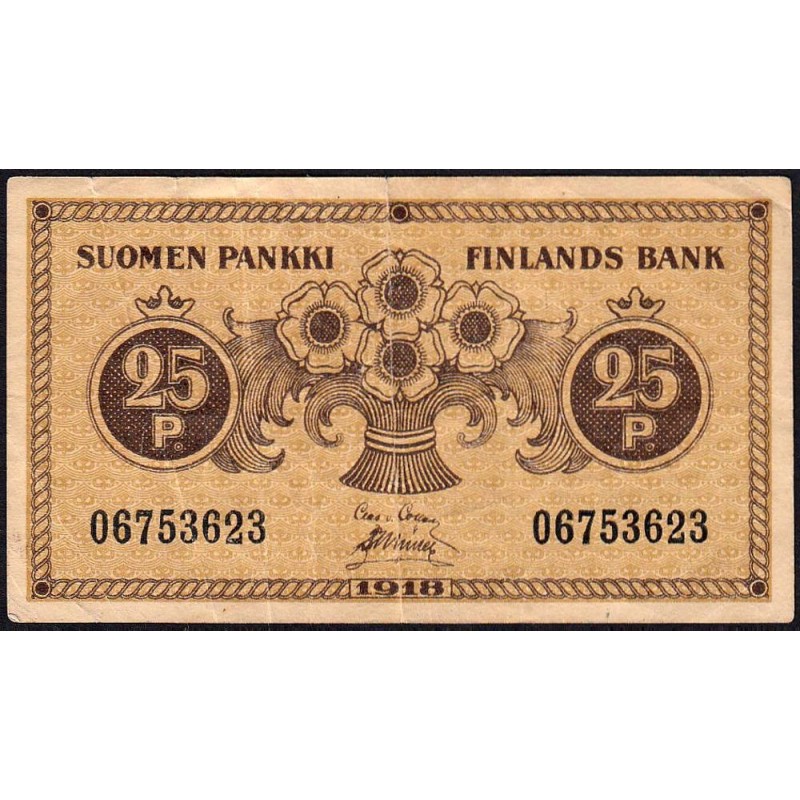 Finlande - Pick 33_3 - 25 penniä - 1918 - Etat : TB+