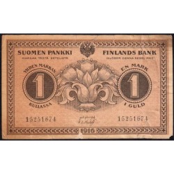 Finlande - Pick 19_5 - 1 markan kullassa - 1916 - Etat : B+